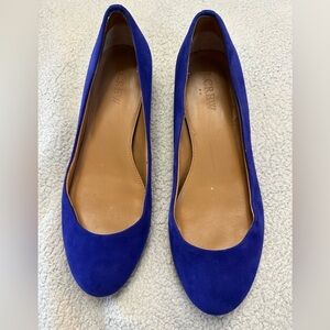 J. Crew Cobalt Blue Suede Ballet Flats